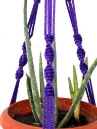 Purple Strong Macrame Mini Plant Hanger 20 Inches 3mm Wall Hanging Flower Pot Hanging Planter Indoor Or Outdoor Decor Pattern Gift Idea - thumbnail 1