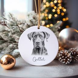 German Shepherd Dog Bauble, Personalised Pet Christmas Tree Decoration, Gift For Family - thumbnail 3