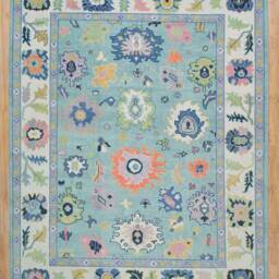 Handwoven Wool Oushak Rug, Pastel Floral Nursery Decor Ar_3645 - thumbnail 3