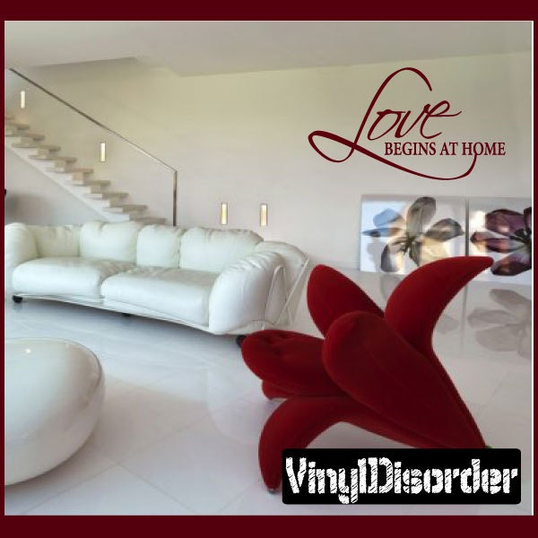 Love Begins At Home - Vinyl Wall Decal Quotes Sticker Lo041Lovebeginsviet - image 1