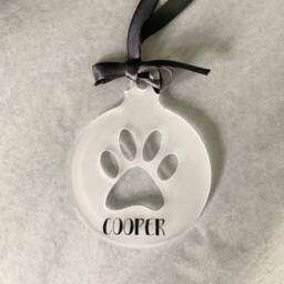 Dog Christmas Decoration, Personalised Puppy Xmas Bauble, Paw Print Decoration, Christmas Gift For Dog, Dog Mum Gifts, 1st - thumbnail 3