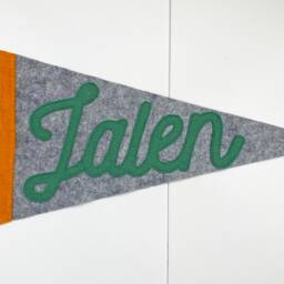 Felt Pennant Flag With Custom Name - Personalized Banner Sign Wall Decor For Kid's Room Wool Camp Flags - thumbnail 2