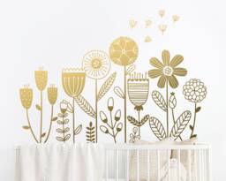 Flower Garden Wall Decal - Decals, Dandelion Decal, Girls Room Nursery Stickers, Flowers Decor - thumbnail 1