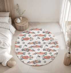 Race Car Red - Rug, Carpet, Kids Decor, Children's Room Decor, Kids Carpet - thumbnail 1