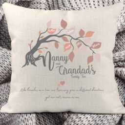Personalised Family Tree Cushion, Christmas Family Gift, Grandparent Gifts, Nanny Birthday Mother's Day Gift - thumbnail 2
