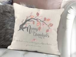 Personalised Family Tree Cushion, Christmas Family Gift, Grandparent Gifts, Nanny Birthday Mother's Day Gift - thumbnail 1