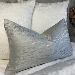 "Hamlet Luxury Rectangle Cushion Cover, Dove - Marble Grey Pillow Cover 12"" X 20"