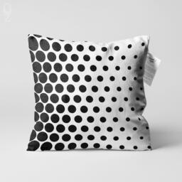 Black & White Cushion Cover With Polka Dot Pattern - Double Sided Printing Throw Pillow On The Soft Chenille Multi Size Options - thumbnail 1