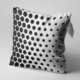 Black & White Cushion Cover With Polka Dot Pattern - Double Sided Printing Throw Pillow On The Soft Chenille Multi Size Options - thumbnail 3