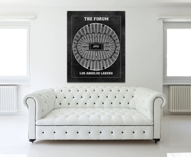 The Forum Seating Chart Vintage Print Lakers Home Blueprint - image 1