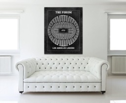 The Forum Seating Chart Vintage Print Lakers Home Blueprint - thumbnail 1