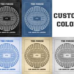 The Forum Seating Chart Vintage Print Lakers Home Blueprint - thumbnail 3