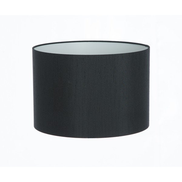 Hand Made Black Satin Backed Duppion Lampshade - image 1