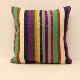 Handwoven Kilim Pillow, 20x20 Turkish Boho Lumbar Pillow, Throw Pillow, Outdoor Pillow, Cushion Cover, Turkey Pillow Cover 4Ef-112 - thumbnail 1