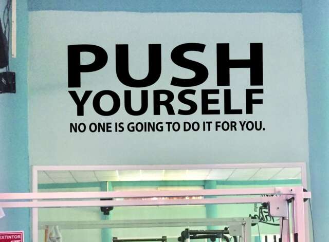 Diy Gym Decor, Large Wall Decal, Push Yourself No One Is Going To Do It For You. High School Sports Sign 360 - image 1