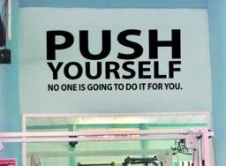 Diy Gym Decor, Large Wall Decal, Push Yourself No One Is Going To Do It For You. High School Sports Sign 360 - thumbnail 1