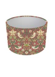 William Morris Strawberry Thief Crimson Cylinder/Drum Lampshades Pendant Shade Table, Colourful Home Decor, Handmade in UK - thumbnail 1