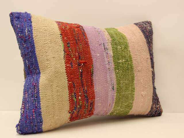 Pillow Cover - Classic Kilim Pillow -Sofa Ticking -Home Decor- Cotton Decorative 14x20-Throw Covers 4Bef-259 - image 1