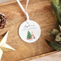 Personalised Baby's First Christmas Ornament - Custom Name & Year Keepsake - New Baby Gift 2025 1st Bauble - thumbnail 3