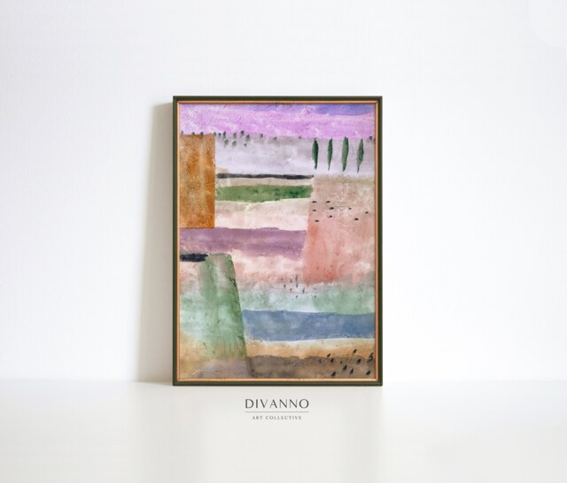Landscape With Poplars Abstract Fine Art Print, Paul Klee Painting, Geometric Poster, Bauhaus Style Wall Art, Urban Contemporary Home Decor - image 1