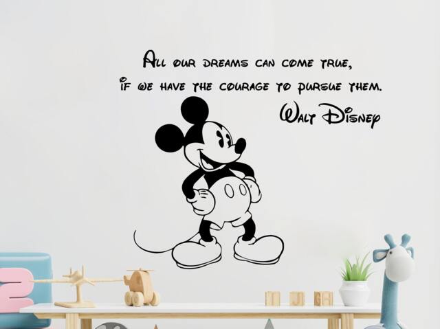 Mickey Mouse Decal - Wall Decals All Our Dreams Quote Vinyl Stickers Nursery Decor Art Kids Bedroom Sm87 - image 1