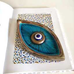 Ceramic Evil Eye Wall Decor, Turquoise Ceramic Art, Evileyes, Evil Eye Protection, Nazar, Host Gift, House Warming Gift - thumbnail 4