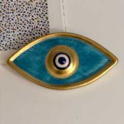 Ceramic Evil Eye Wall Decor, Turquoise Ceramic Art, Evileyes, Evil Eye Protection, Nazar, Host Gift, House Warming Gift - thumbnail 3