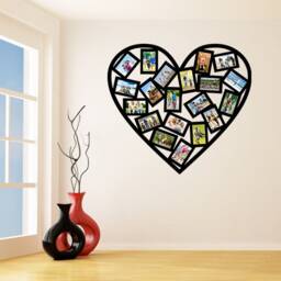 Picture Frame Wall Sticker - Photo Frames Vinyl Decal Polaroid Family Planner Custom Heart Decals Interior Room Decor Stickers Photos - thumbnail 4