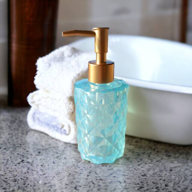 Light Blue Luxury Soapdispenser Epoxy Resin Bathroomdesign Beautysalon Kitchen Soap Dispenser - image 1