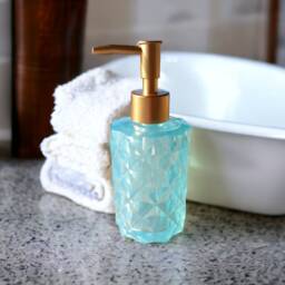 Light Blue Luxury Soapdispenser Epoxy Resin Bathroomdesign Beautysalon Kitchen Soap Dispenser - thumbnail 1