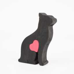 Personalized Cat Figurine With Love Heart, Wooden Keepsake Memorial Gift, Mother's Day Gift For Grandmother - thumbnail 2