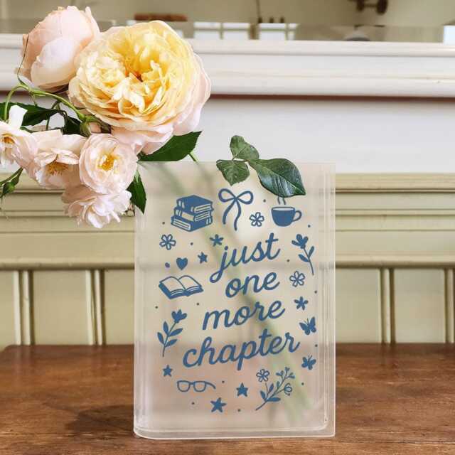 Just One More Chapter Book Vase, Bookish Acrylic Vase Decor, Cozy Reading Room Accent, Lover Shelf - image 1