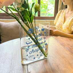 Just One More Chapter Book Vase, Bookish Acrylic Vase Decor, Cozy Reading Room Accent, Lover Shelf - thumbnail 3