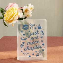 Just One More Chapter Book Vase, Bookish Acrylic Vase Decor, Cozy Reading Room Accent, Lover Shelf - thumbnail 2
