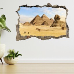 Pyramids Of Giza & Sphinx, Egypt 3D Smashed View Wall Sticker Poster Decal A993 - thumbnail 2