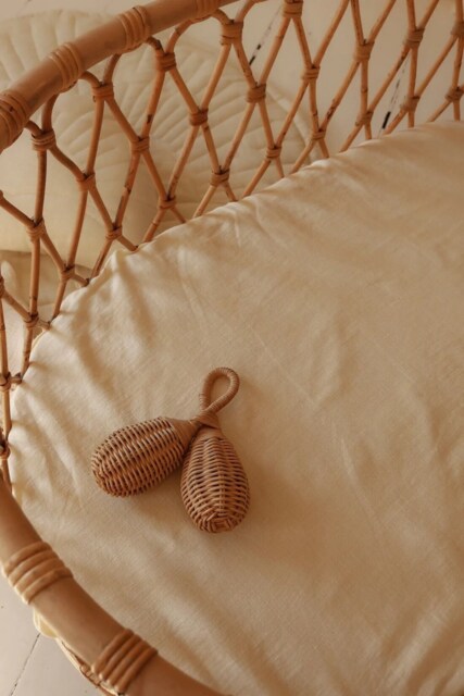 Cream Linen Fitted Sheet - image 1