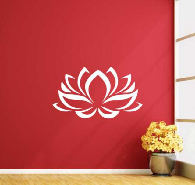Lotus Wall Decal Vinyl Sticker Yoga Studio Beautiful Flower Meditation Art Bedroom Interior Removable Home Decor - 1Lts - image 1