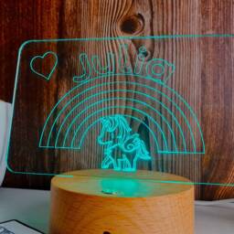 Personalized Unicorn Rainbow Led Night Light Custom Kids Room Decor - thumbnail 4