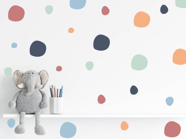 150 PVC-Free Boho Chic Irregular Polka Dot Wall Stickers For Kids' Bedrooms, Nursery, Playrooms, Baby - Peel & Stick Reusable Decals - image 1