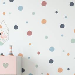 150 PVC-Free Boho Chic Irregular Polka Dot Wall Stickers For Kids' Bedrooms, Nursery, Playrooms, Baby - Peel & Stick Reusable Decals - thumbnail 2