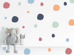 150 PVC-Free Boho Chic Irregular Polka Dot Wall Stickers For Kids' Bedrooms, Nursery, Playrooms, Baby - Peel & Stick Reusable Decals - thumbnail 1
