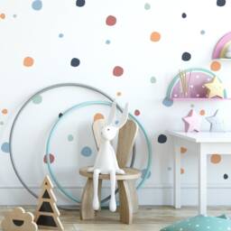 150 PVC-Free Boho Chic Irregular Polka Dot Wall Stickers For Kids' Bedrooms, Nursery, Playrooms, Baby - Peel & Stick Reusable Decals - thumbnail 3