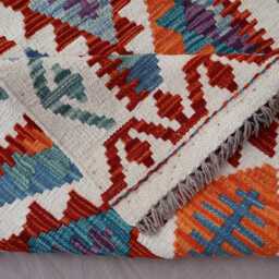 10 Ft Long Rug Runner, Afghan Flatweave Kilim Rug, Modern Handmade Wool Geometric Oriental Hallway Runner For Stair Treads - thumbnail 4