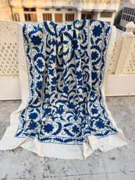 Artisan Suzani Quilt - Hand-stitched Cotton, Traditional Embroidery, Boho Home Throw Or Bedspread - thumbnail 1
