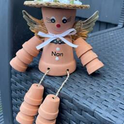 Personalised Memorial Garden Ornament, Angel Flowerpot Person, Bereavement Gift, Remembrance Keepsake, Sympathy Gift - thumbnail 3