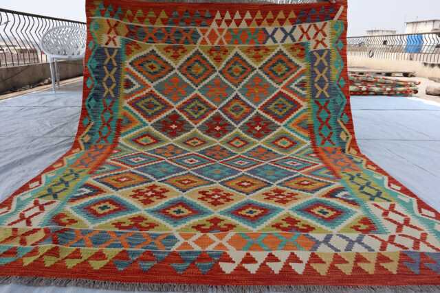 5x7 Ft New Oriental Tribal Rug, Turkmen Rug, Flatweave Kilim Afghan Maimana Vintage Rug For Bedroom, Livingroom - image 1