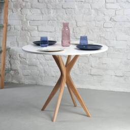 Round Small Dining Table Jubi, Various Diameters -60cm 70cm 80cm, in Colours - thumbnail 2