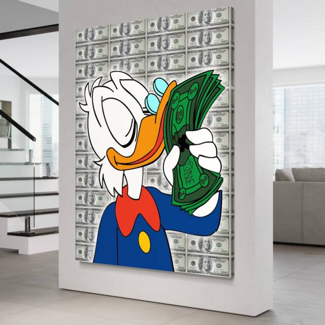 Money Duck Canvas Print - Alec Monopoly Pop Art, Motivational Wall Decor - image 1