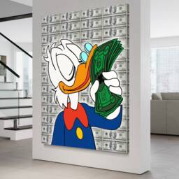 Money Duck Canvas Print - Alec Monopoly Pop Art, Motivational Wall Decor - thumbnail 1