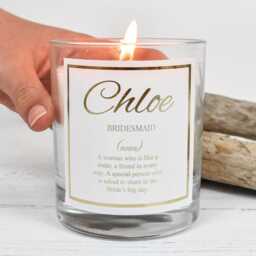 Personalised Bridesmaid Candle, Gift, Custom Favour, Hen Party Night - thumbnail 1